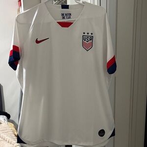 Nike White USA Soccer Jersey with Red & Navy Trim size XL